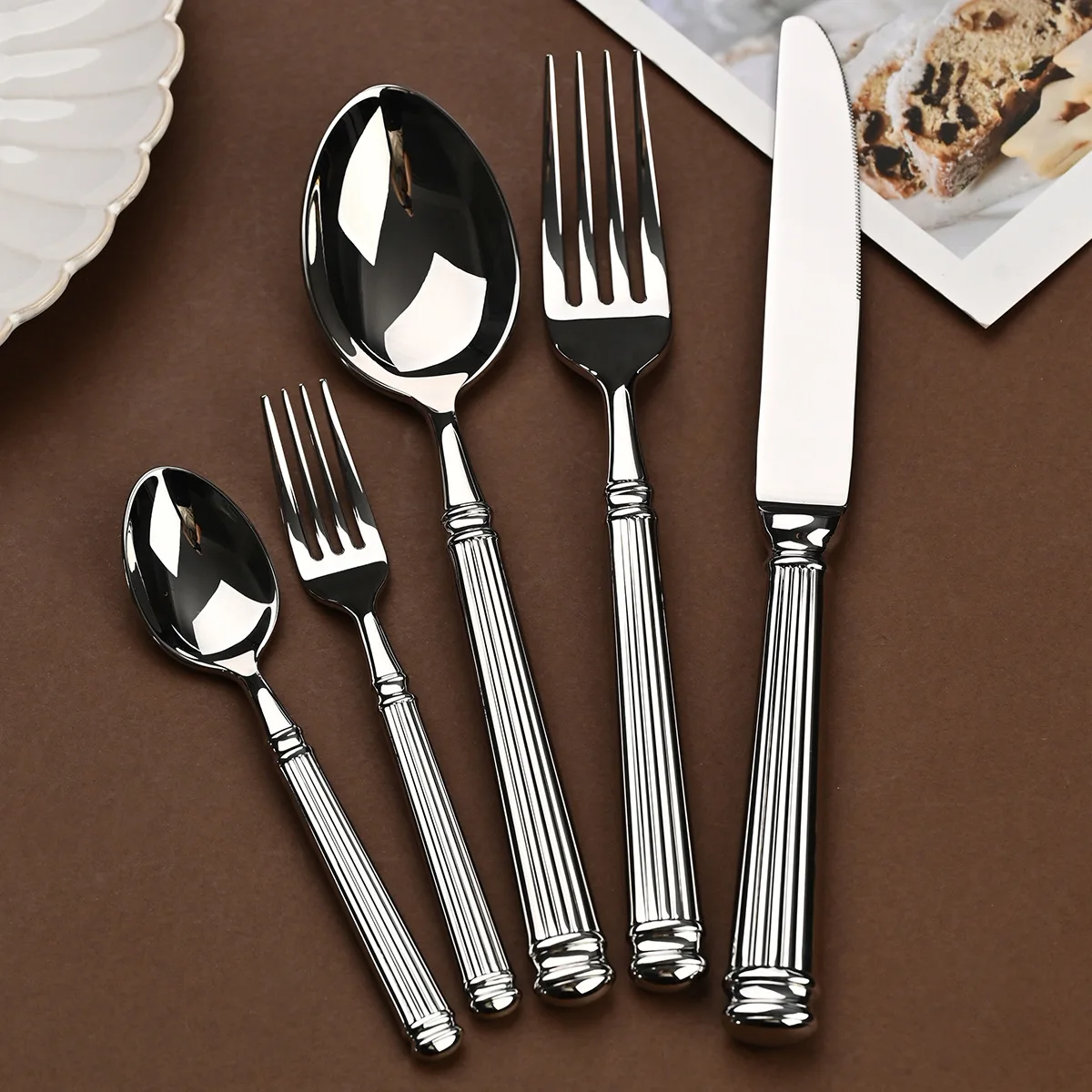 304 Stainless steel tableware knives forks and spoons for western restaurant