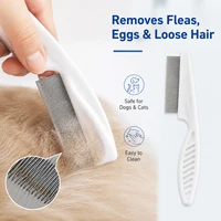 Pet Flea Comb Stainless Steel Dense Teeth Design Dog Cat Hair Remover Brush Portable Dematting Grooming Cleaning Supplies 4