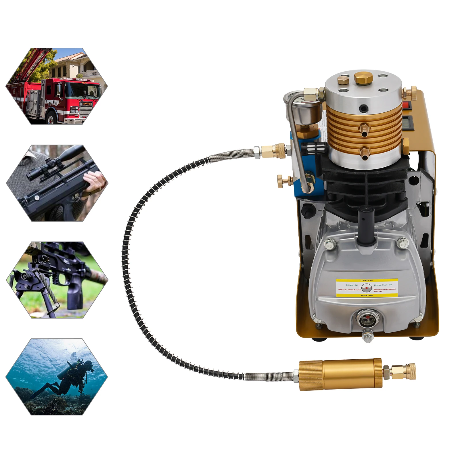 1,8 kW tragbare PCP-Luftkompressorpumpe, 2800 U/min, 4500 psi Tauchpumpe, elektrische Hochdruck-Luftkompressorpumpe für die Industrie – Detail 5