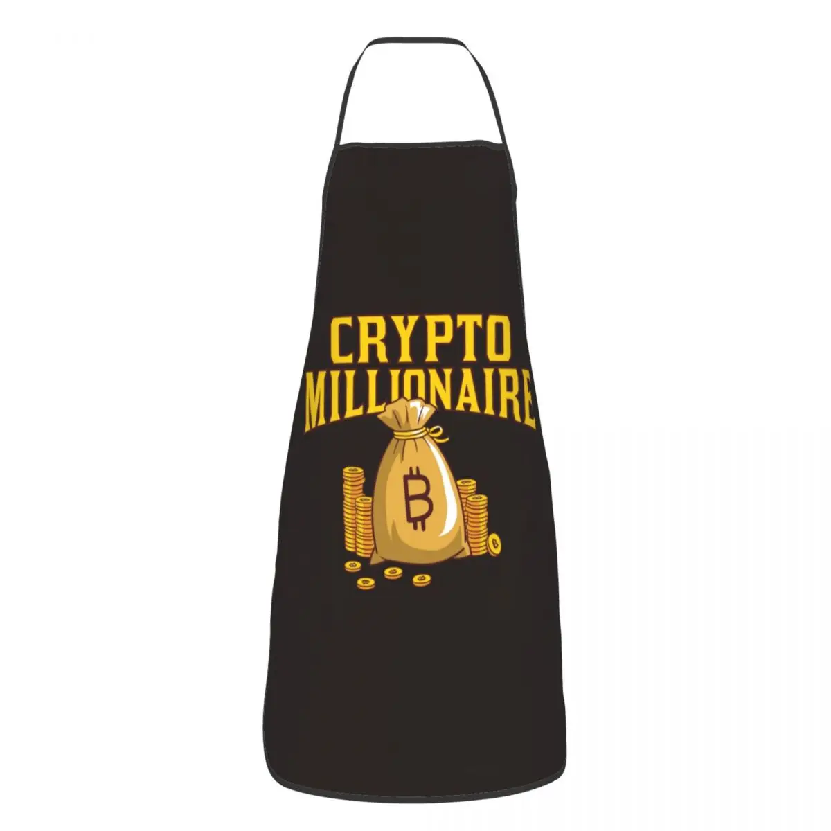 

Unisex Bitcoin Millionaire Crypto Cryptocurrency HODL Apron Adult Women Men Chef Tablier Cuisine for Cooking Kitchen Gardening