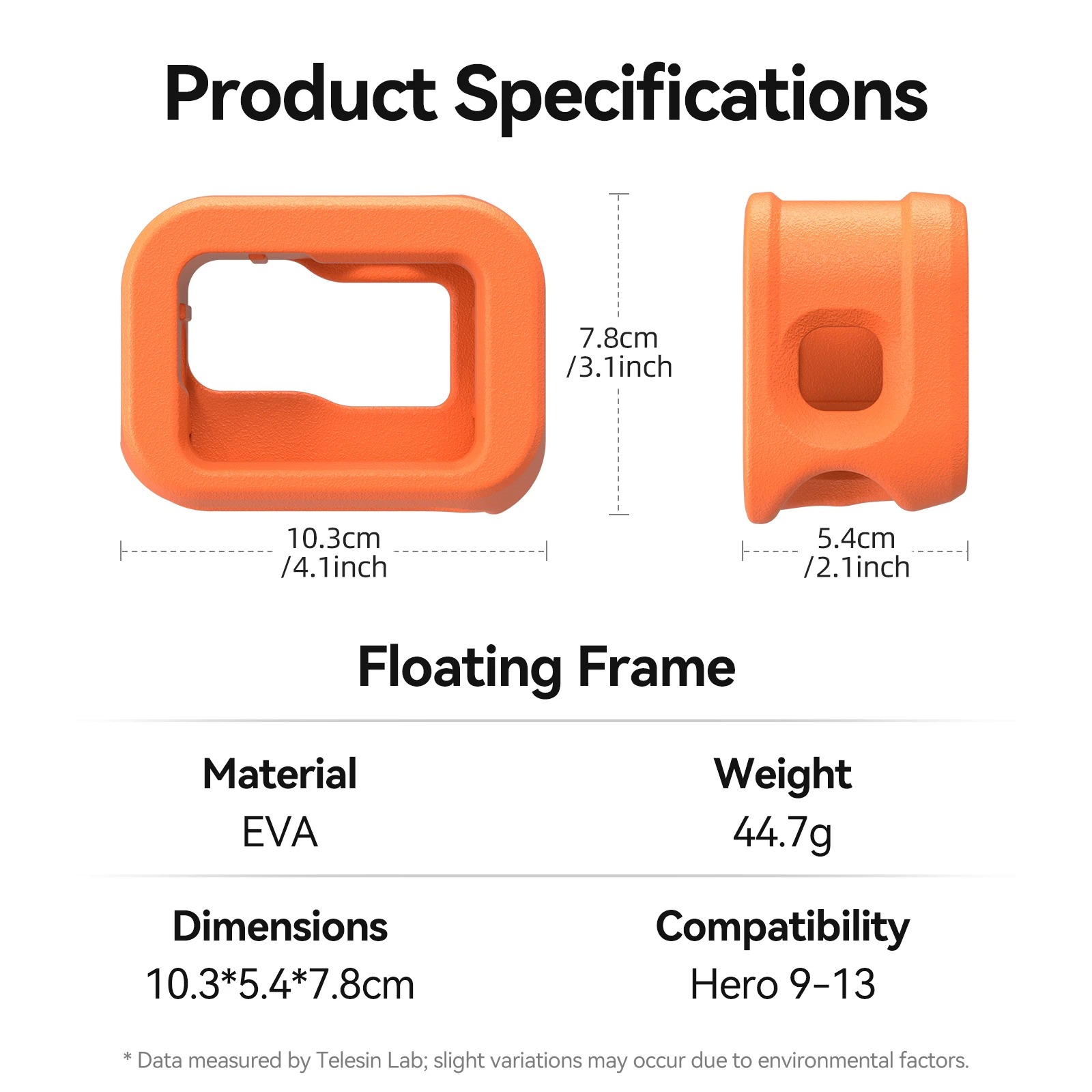 Coque flottante TELESIN pour GoPro Hero 13/12/11/10/9 - Étui étanche plongée