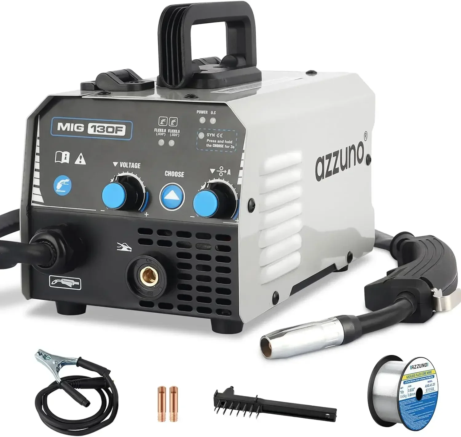MIG Welder Flux Core Welder Machine 110V 130Amp Gasless MIG Welding Machine IGBT Inverter Welder Portable Wire Feed