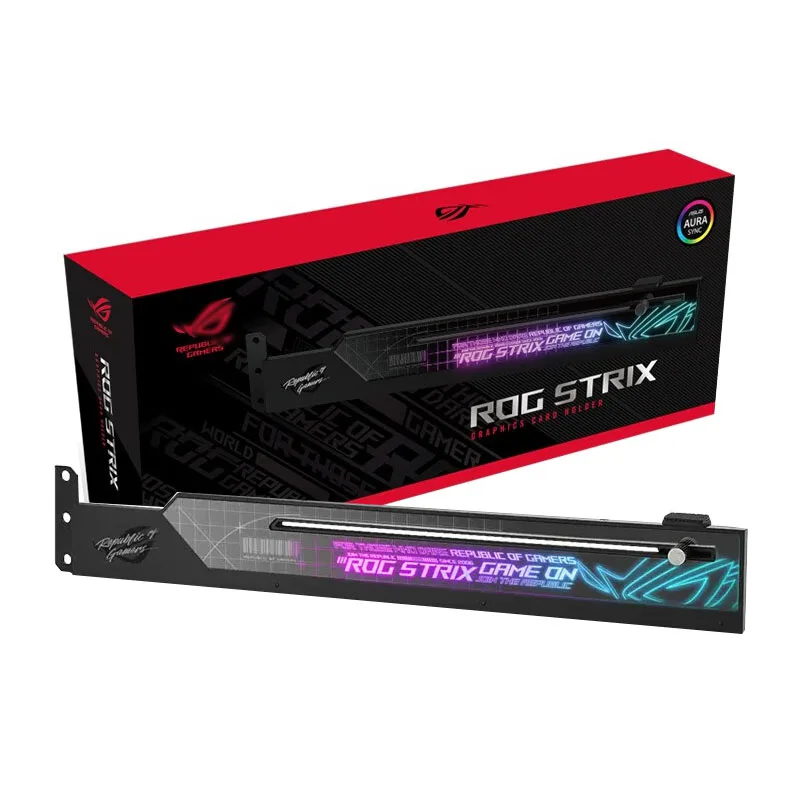 

RGB Video Card Holder For ROG STRIX RTX4090 3090 GPU,AURA SYNC 3080 3070 VGA Bracket Stand 3D Effect MOD Gamer Cabinet Support