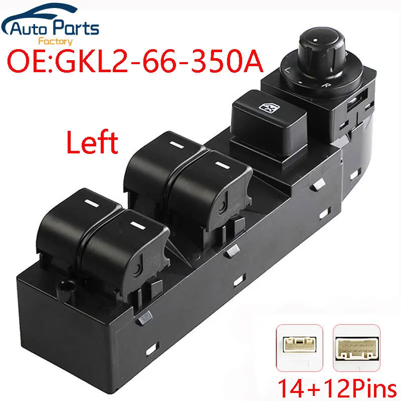 

New 14+12Pin LHD Main Car Auto Power Window Switch For Mazda 6 2014-2015 GKL2-66-350A GKL266350A FST-MA-1065 FSTMA1065