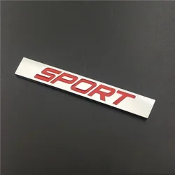 Premium 3D Metal Sport Emblem Badge - Rear Trunk & Fender Decor Sticker Decal (Silver Red)