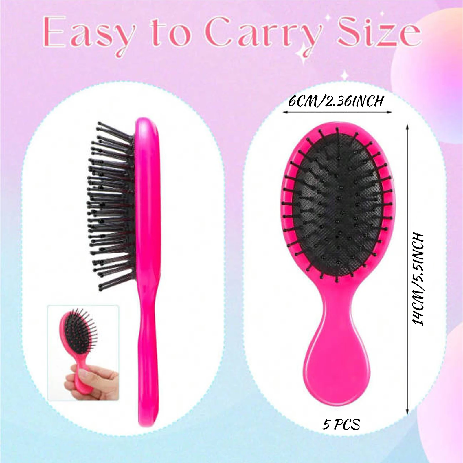 Bridal shower gifts pink hair brush pink makeup mirror organza bag wedding hair accessories bridesmaid birthday party 20pcs hair accessories