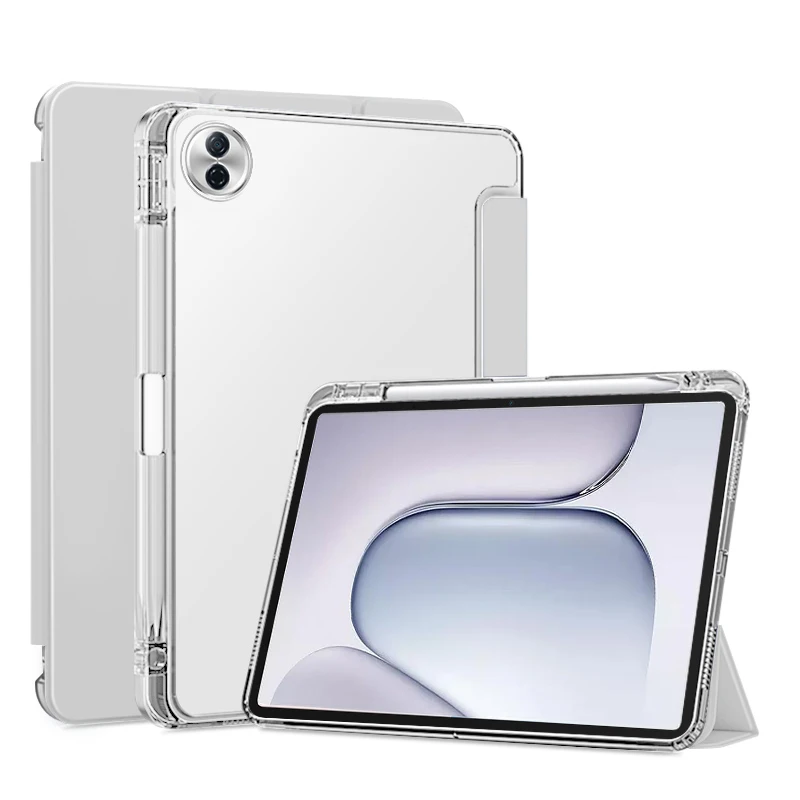 Elegant PU Leather Stand Cover with Pen Holder for Tablet - Soft Back Case, 12.1 Inch