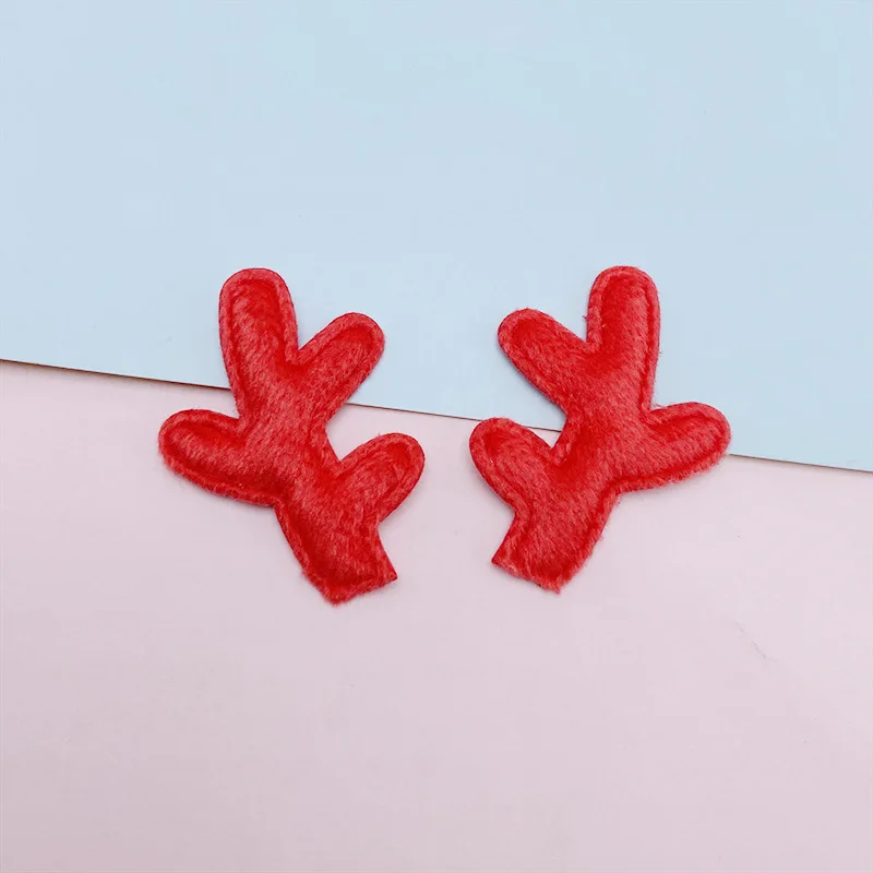 50 Stück 2,8*3,5CM beidseitig gefilzte 3D-Hirschgeweih-Applikationen für DIY-Weihnachtsornamente, Haarspangen-Dekoration, Aufnäher – Detail 13