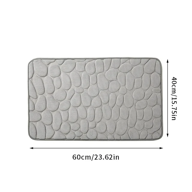 Couverture de bain en relief de galets, tapis de sol absorbant en mousse à mémoire de forme, tapis de sol de salle de bain, couverture de porte antidérapante, tapis de sol intérieur 3