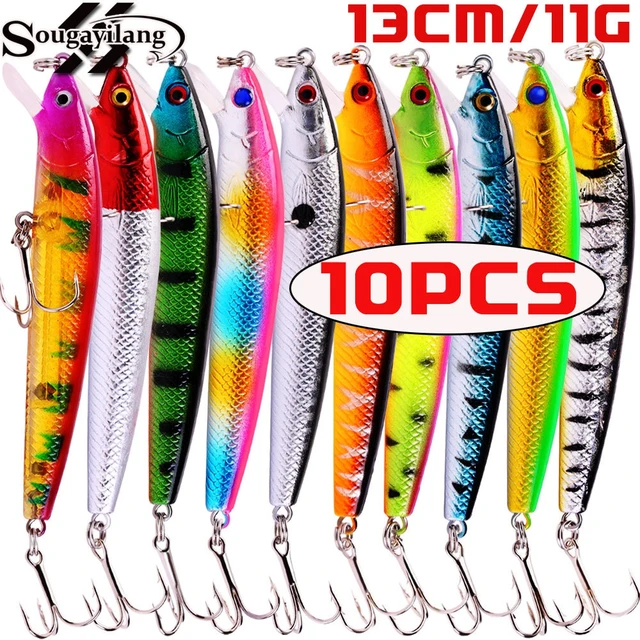 Sougayilang 10PCS Minnow Fishing Lure Lifelike CrankBait Hard Bait for  Freshwater Saltwater Fishing Carp Fishing Fishing Tackle - AliExpress