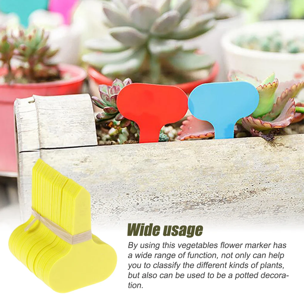 100pcs Garden Labels Plant Classification Sorting Sign Tag Ticket Plastic Writing Plate Board Plug In Card Colorful