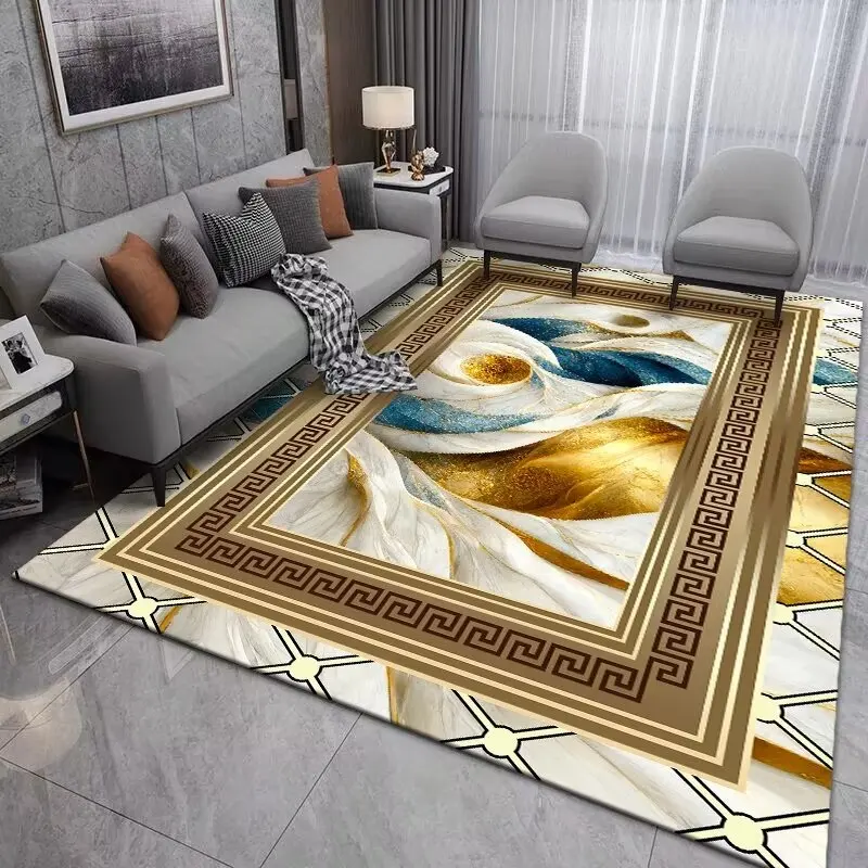 Nordic Black Gold Carpets Living Room Marble Sofa Large Area Rug Entrance Non-slip Door Mat Kitchen Hallway Balcony Decor Rugs 4
