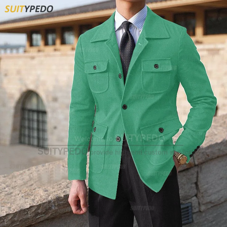 Men Denim Suit Jacket Denim Jacket Men Slim Fit