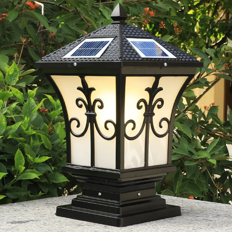 Waterproof Courtyard Column Head Wall Lamp Villa Top Gate LED Light Household Door Pillar Light Outdoor Solar Column Head Lights