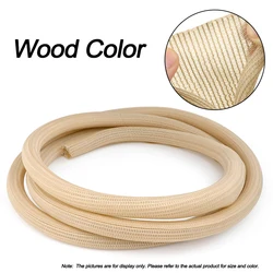 Durable Self - Closing Braided Cable Sleeve - High - Protection Wear - Resistant Insulated Wire Organizer - 3mm (Wood Color)