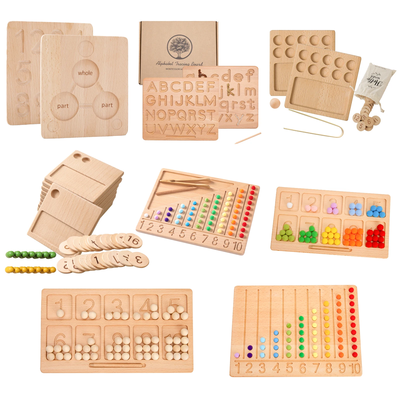 Educational Toys Board Games Math Toys Learning Puzzle Toys Learning Board Toy Montessori Digital Board for Girls Boy Tracing Board