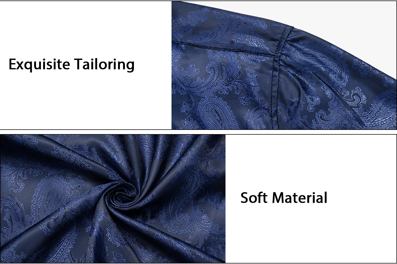 New Arrival Man Shirt Silk Long Sleeve Summer Spring Paisley Dark Blue Business Casual Turn-down Collar Shirt Male Designer Tops