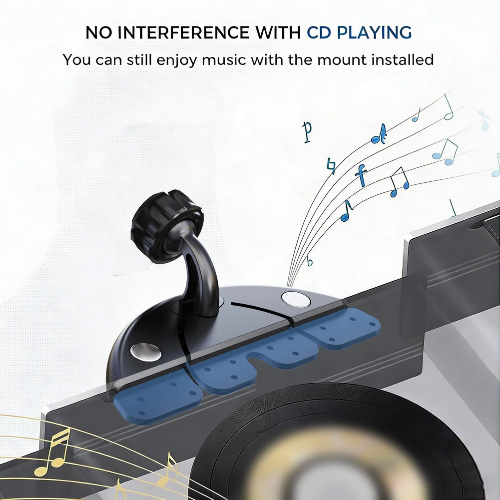 조절 가능한 CD 슬롯 차량용 마운트, 휴대용 CarPlay 스크린용, 차량 내 안드로이드 디스플레이용 통합 마운팅 솔루션
