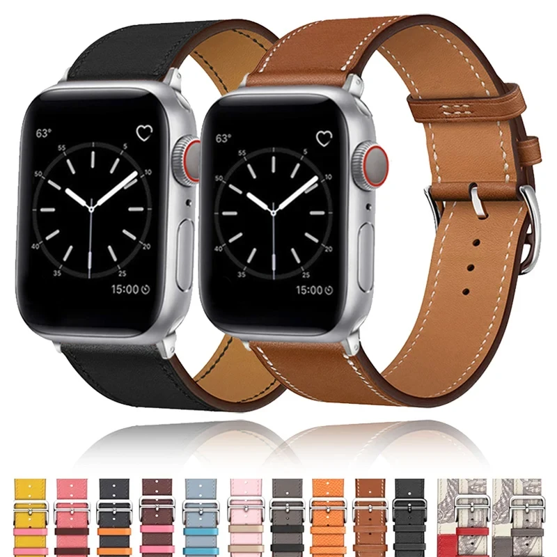 

Leather strap For Apple watch band 49mm 44mm 45mm 41 40 38mm Accessories wristband PU correa bracelet iWatch Ultra 9 5 6 SE 7 8