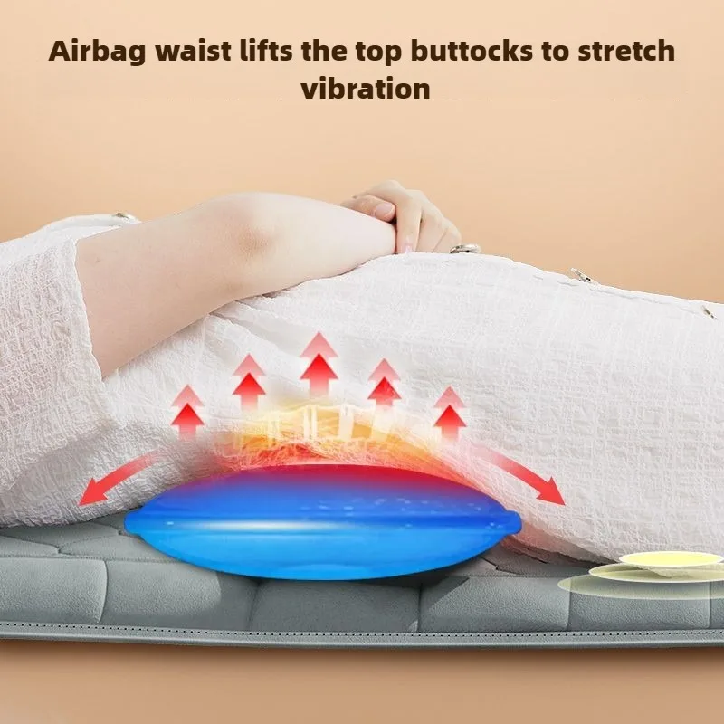 Matelas de massage électrique pour tout le corps avec chauffage, télécommande, coussin d'air pour les épaules, la nuque et la taille, et fonction de pétrissage du dos par vibrations._voghion.com