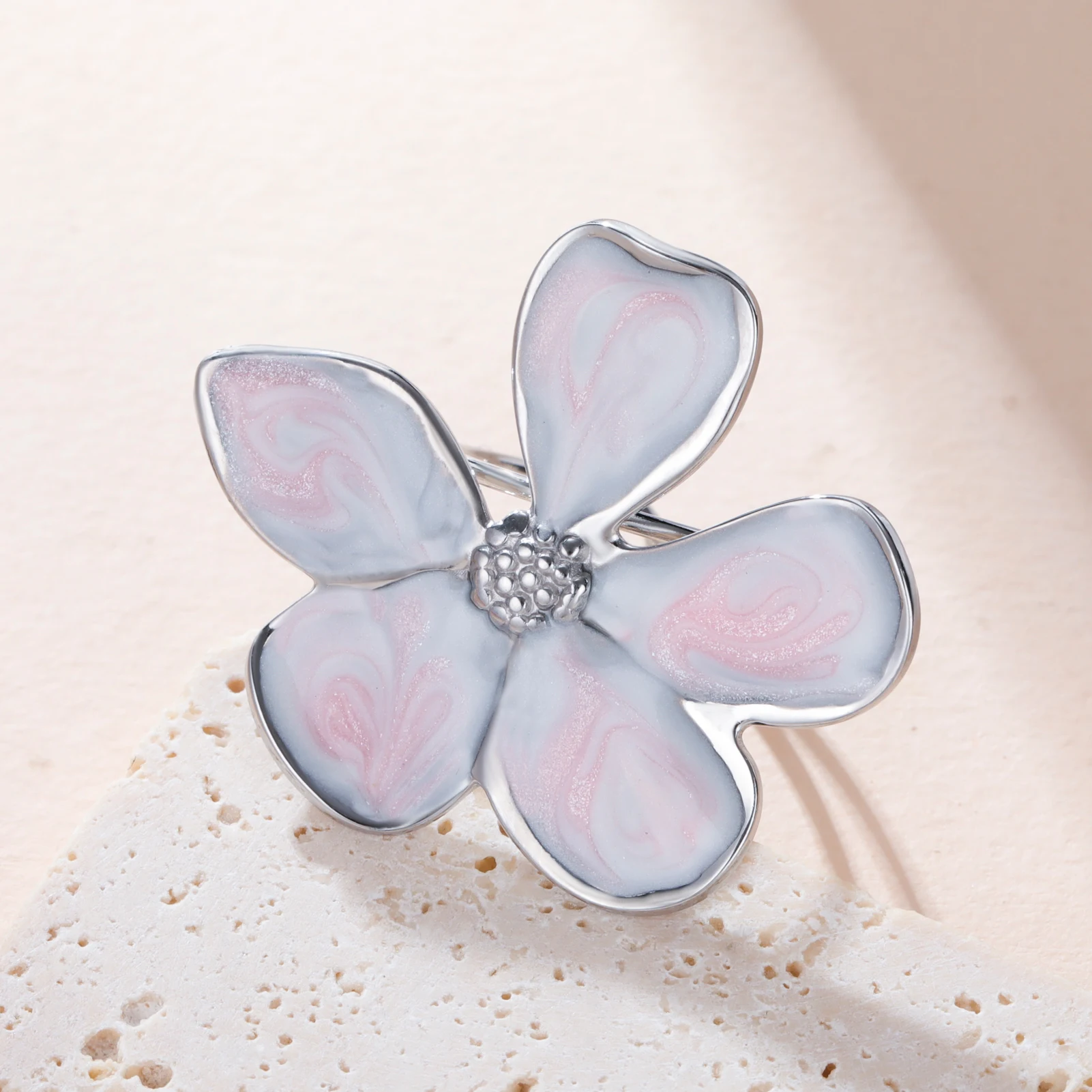 COOLTIME Tropfendes Öl Bunte Blumenring für Frauen Edelstahl Verstellbare Ringe Trend Ästhetik Hochzeit Schmuck Geschenke – Detail 6