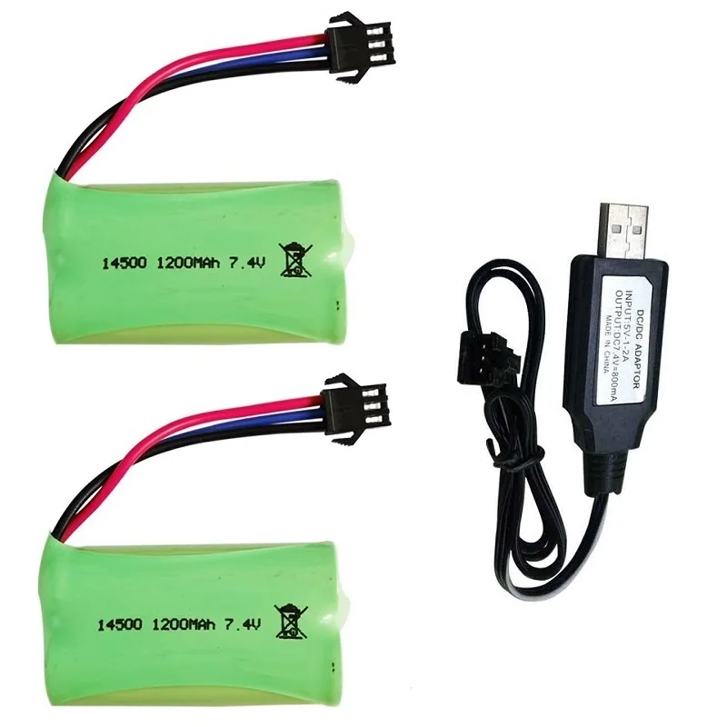 14500 7 4v 1200mah li ion battery sm 3p plug for remote control water