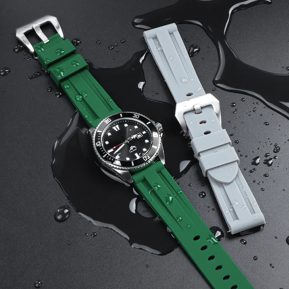 Versatile Quick Release Silicone Wristband - Sporty Style Strap (20-26mm)