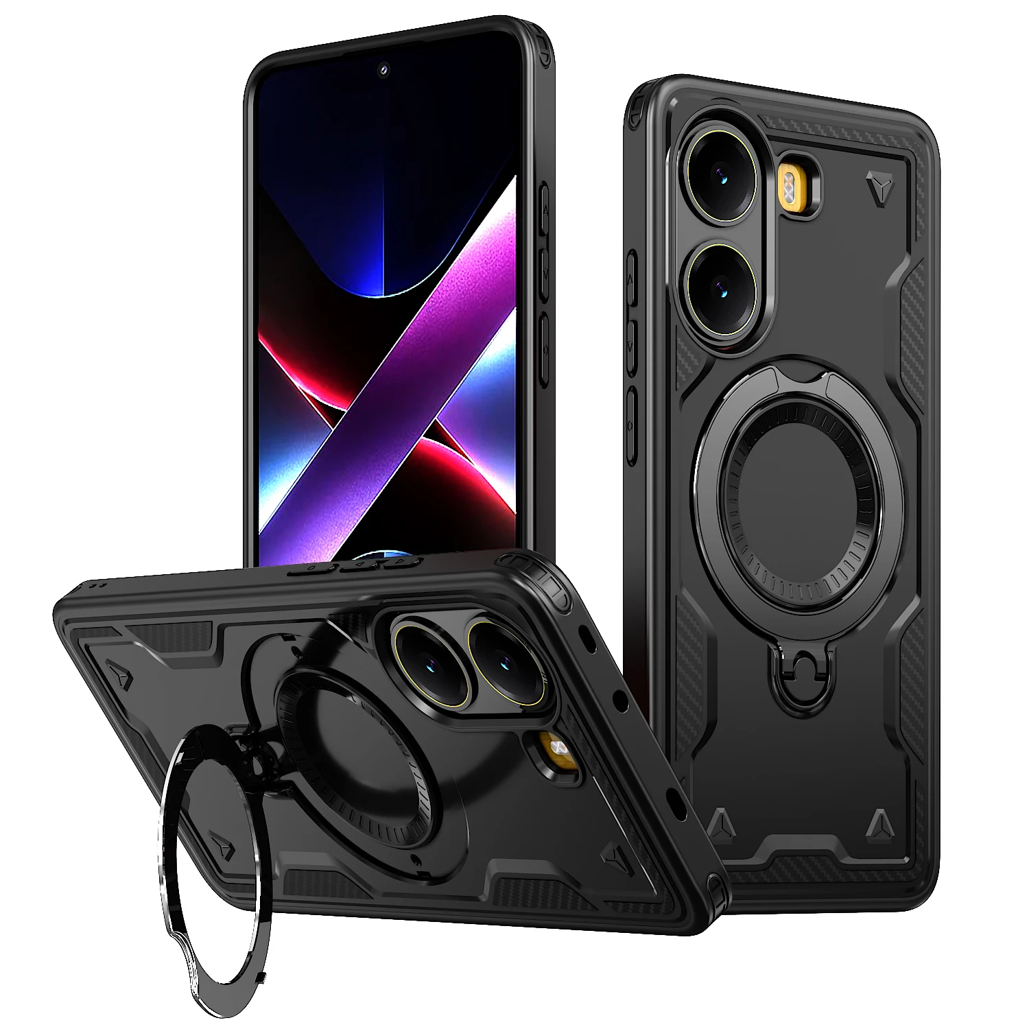 Coque Hybride De Luxe Magnétique Pour Vivo X Fold5 - Protection Choc + Film écran + Support Intégré