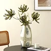 Blue and Green Markings Grid Spot Glass Vase Pebble Flower Vase Floral Arrangement Accessories Terrarium Home Decoration 3