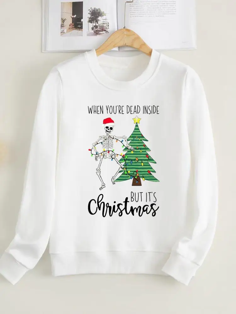 

Весенне-зимние Смешные Милые пуловеры с надписью, Женская флисовая одежда, модные женские свитшоты с графическим принтом на Новый год и Рождество