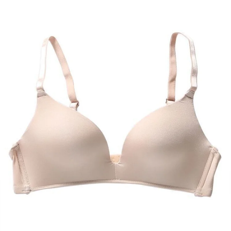 Thin Clothes Wireless Bra Small Chest Push up One Piece Cosy Girl Japanese High School Students Seamless Underwear for Women 5