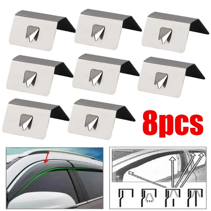 

Universal Car Window Wind / Rain Deflector Metal Fitting Clips Replacements Stainless Steel Clamp Car Deflectors Accessories