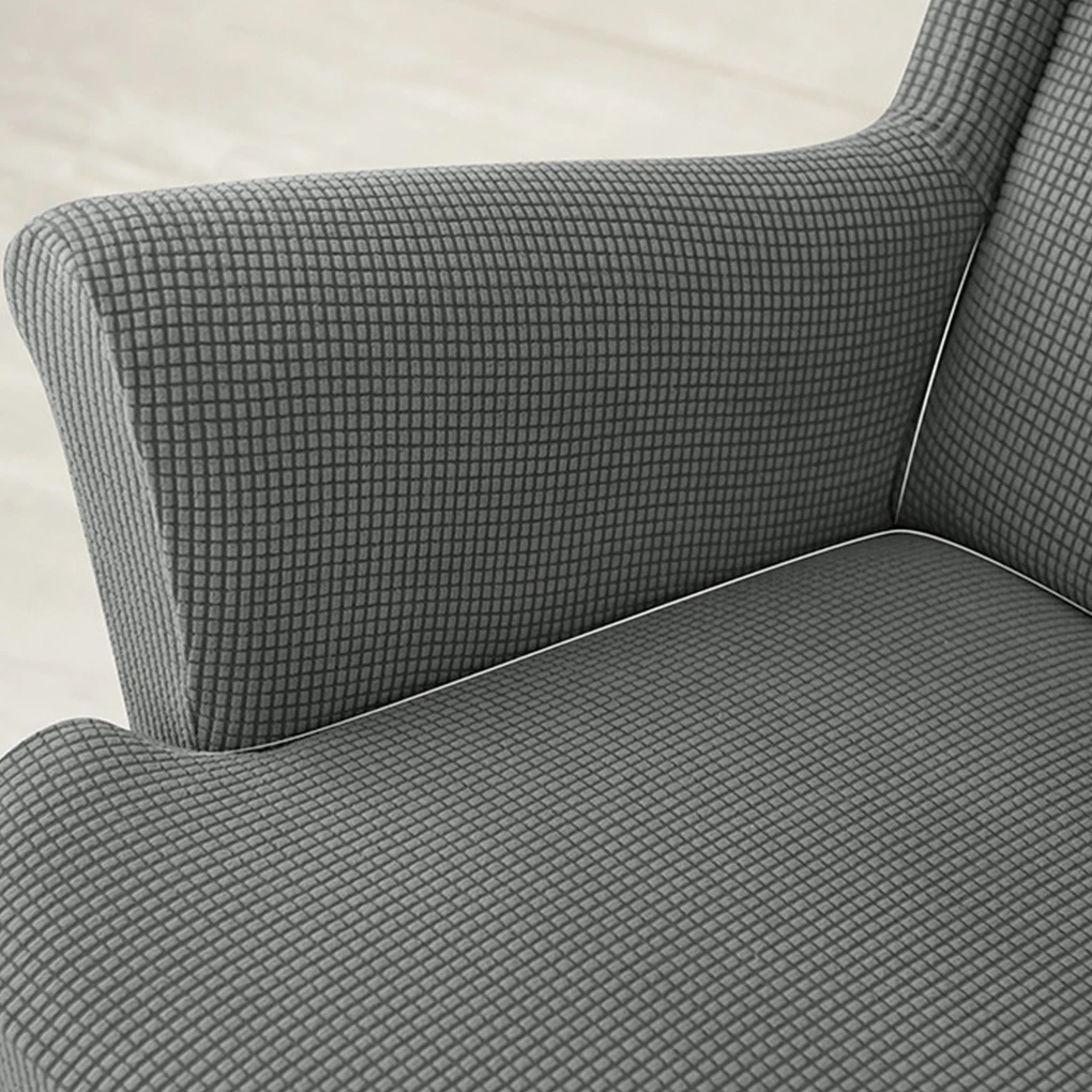 

3pieces Easy To Clean Sofa Cover With Elastic Band And Refresh Wingback Chair And Ottoman Stool