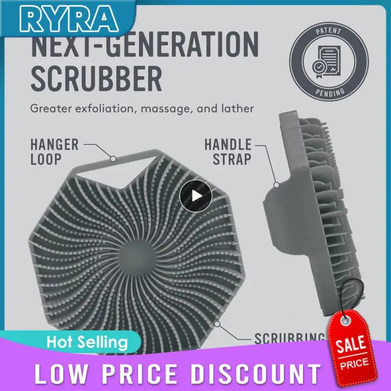 

Многоугольная силиконовая щетка для тела с эргономичной ручкой, портативная Массажная щетка для душа, чистящая щетка для всех возрастов, инструмент для душа