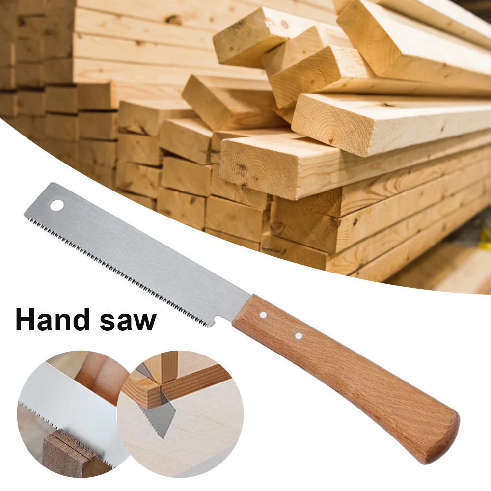 Japanese style hand saw stainless steel sharp blade non slip wooden handle handheld trimming sawmill plastic cutting tool
