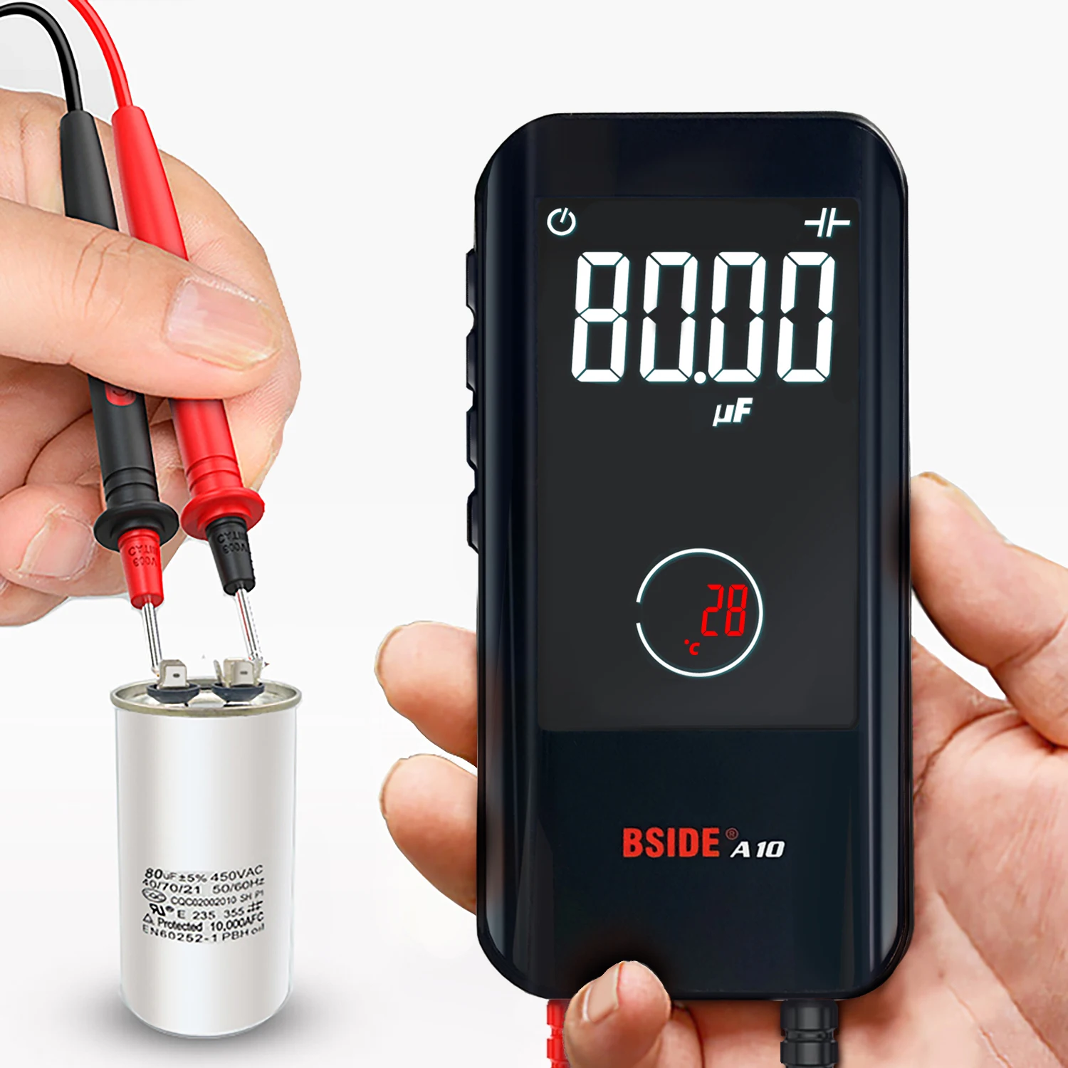BSIDE A10 Digital Multimeter Portable True RMS EBTN Color Display DC AC Voltage Capacitance Ohm Diode NCV Hz Live wire Tester