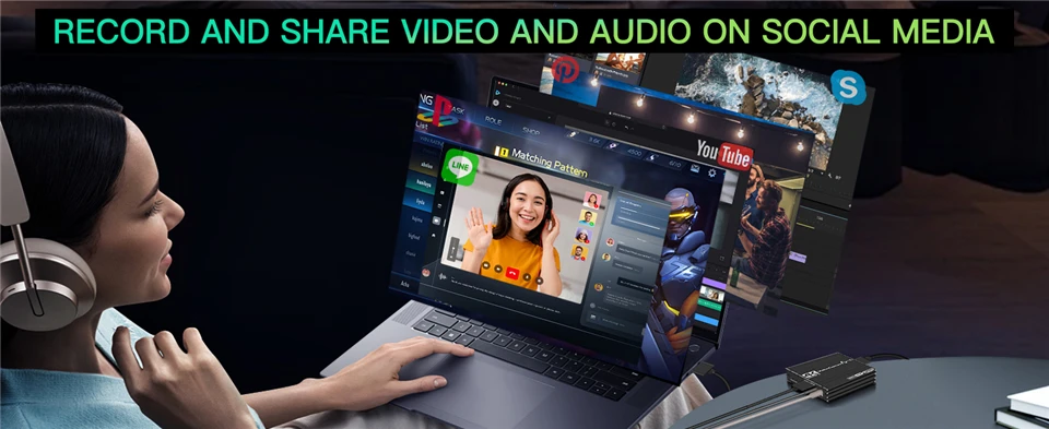 USB 3.0 Video Capture Card HDMI 1Gb Ethernet RJ45 to USB/Type-c Game Grabber Rec