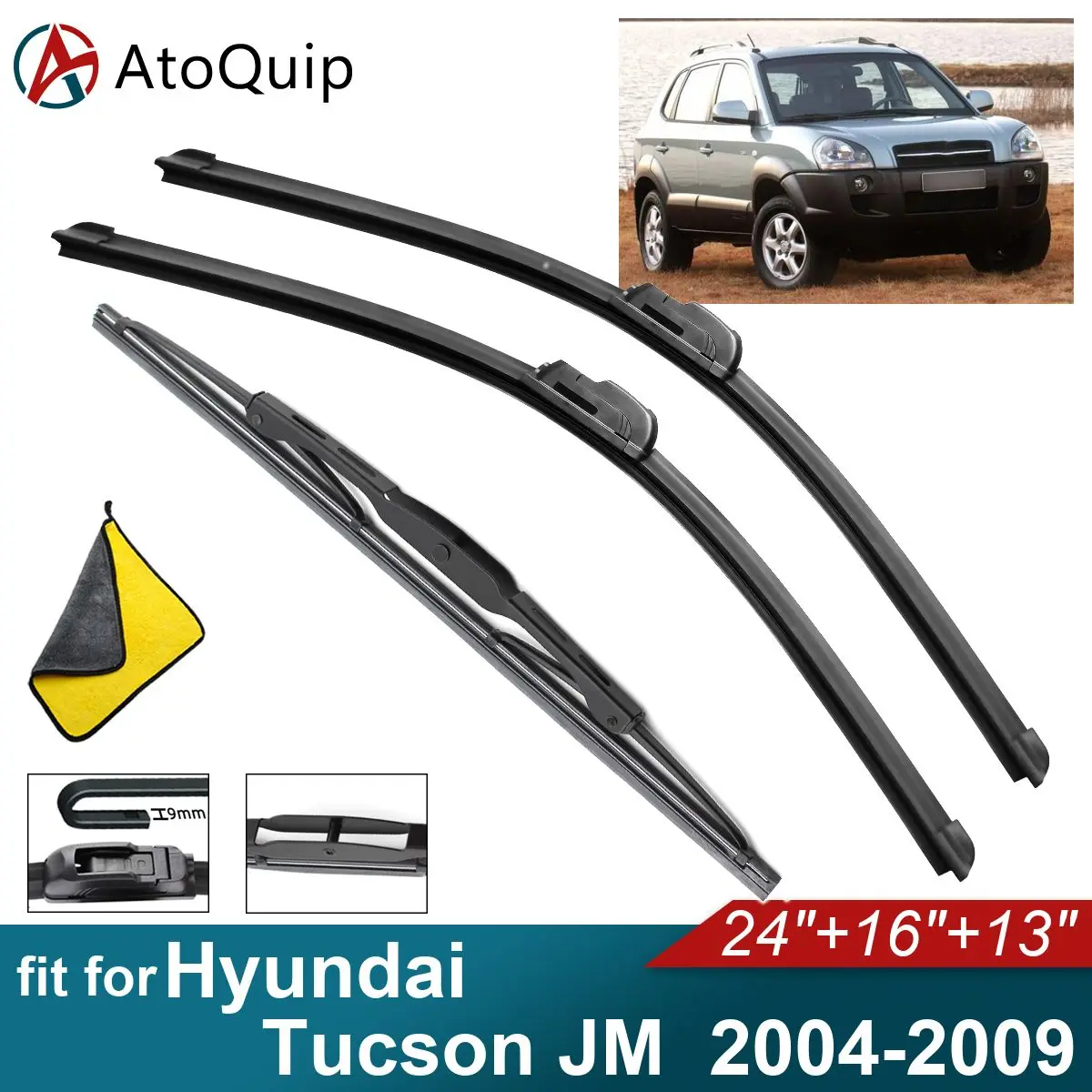 

Задние щетки стеклоочистителя для Hyundai Tucson JM, мягкий резиновый автомобильный передний экран