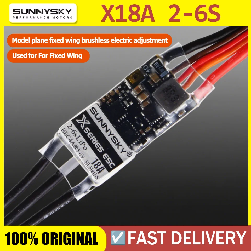 SunnySky Xseries 18A ESC 2-6S LiPo With BEC 4A@5.6V Speed Controllers For RC Drone F3P Fixed Wing