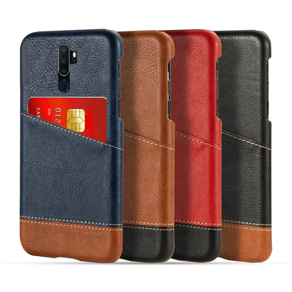 

Luxury Case For OPPO A9 2020 A11X Mixed Splice PU Leather Credit Card Holder Cover OPPO A5 2020 A9 2020 Funda Coque Capa
