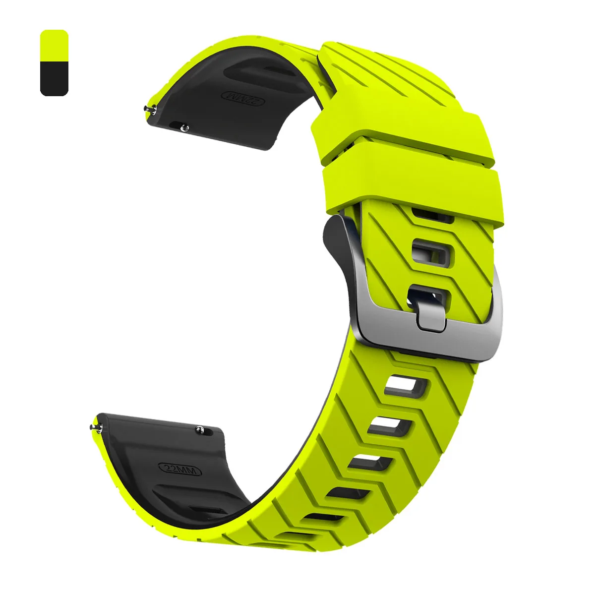 Breathable 22mm Rubber Watch Band Strap