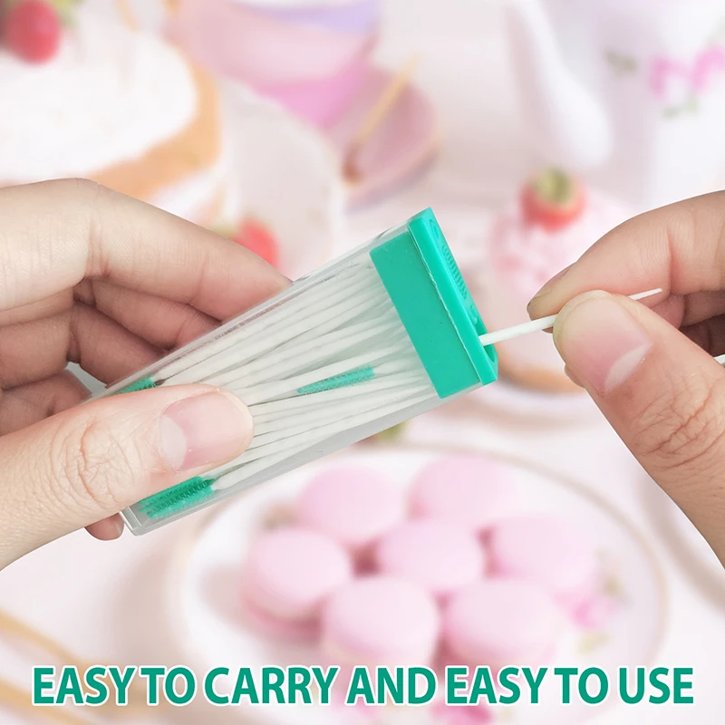 100pcs 치간 실리콘 브러쉬 치과 이쑤시개 치아 사이의 브러쉬 실리콘 이쑤시개 스레드 구강 청소 도구