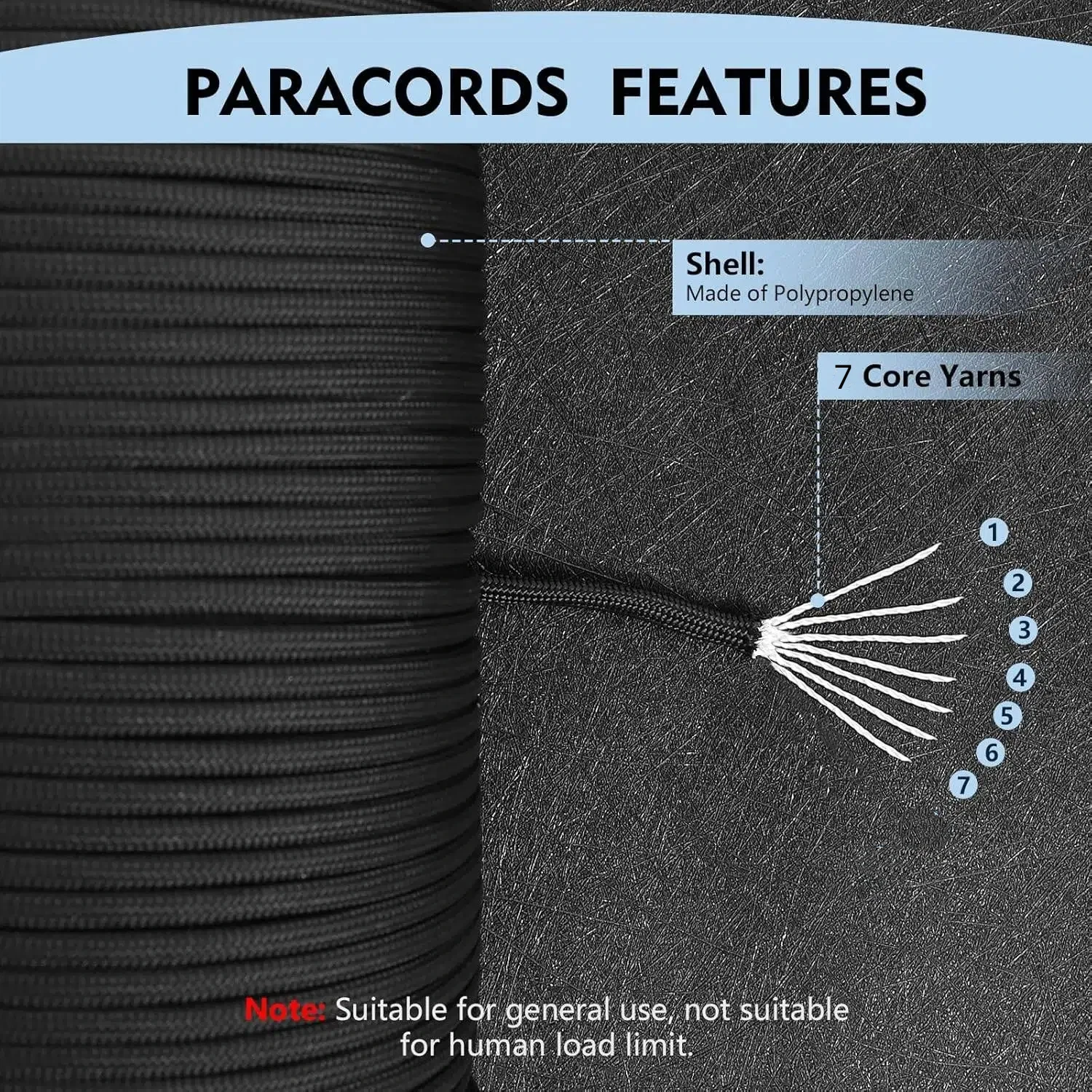 Durable 4mm 7-Strand Nylon Paracord - Versatile Survival Rope for Camping, DIY, and Outdoor Adventures