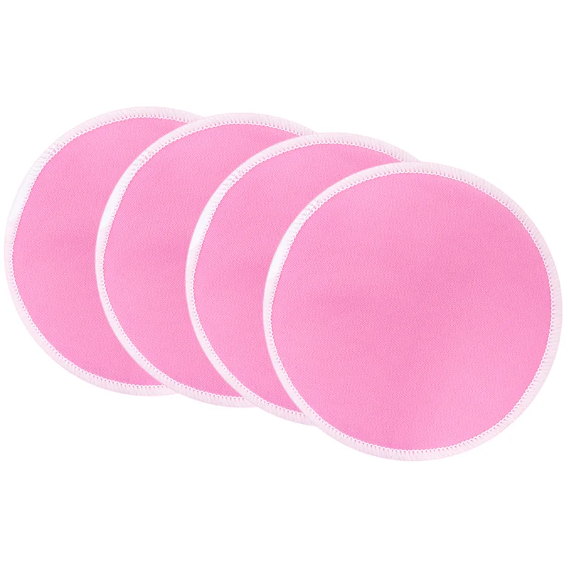 Reusable Nursing Pads 4 Pack, Washable Breast Pads for Breastfeeding  4.7inch Large Size Nursing Pads for New moms Pink