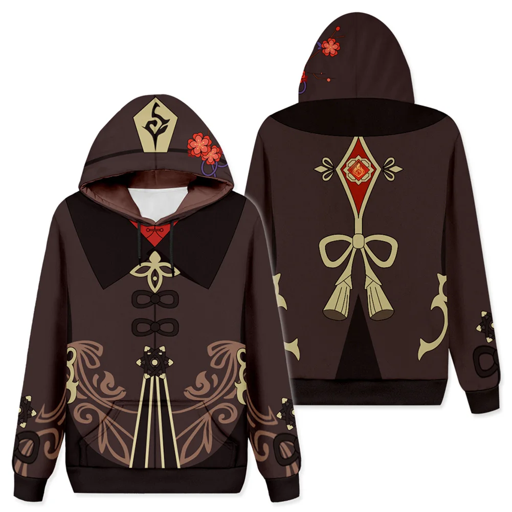 

Толстовка для косплея Genshin Impact Hu Tao, толстовка с капюшоном с 3D принтом для взрослых мужчин и женщин, Повседневная Уличная одежда, пуловер для ролевых игр, пальто