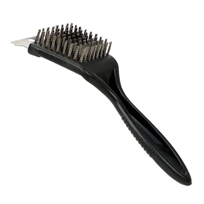 2Pcs Non-stick Barbecue Grill BBQ Brush Stainless Steel Wire Bristles Cleaning Brushes with Handle Durable Cooking BBQ Tools
