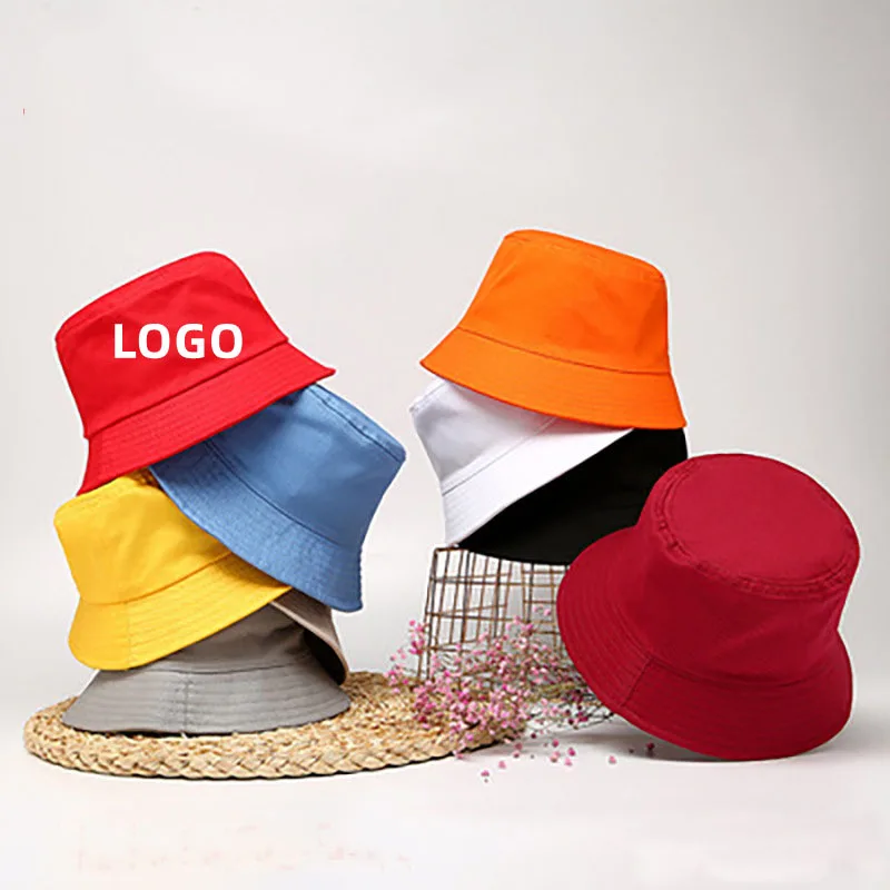 

Custom LOGO Design Double Sided Bucket Hat Big Size Women Men Summer Fishing Hats Casual Fishermen Cap Brim Kpop Bucket Gorras