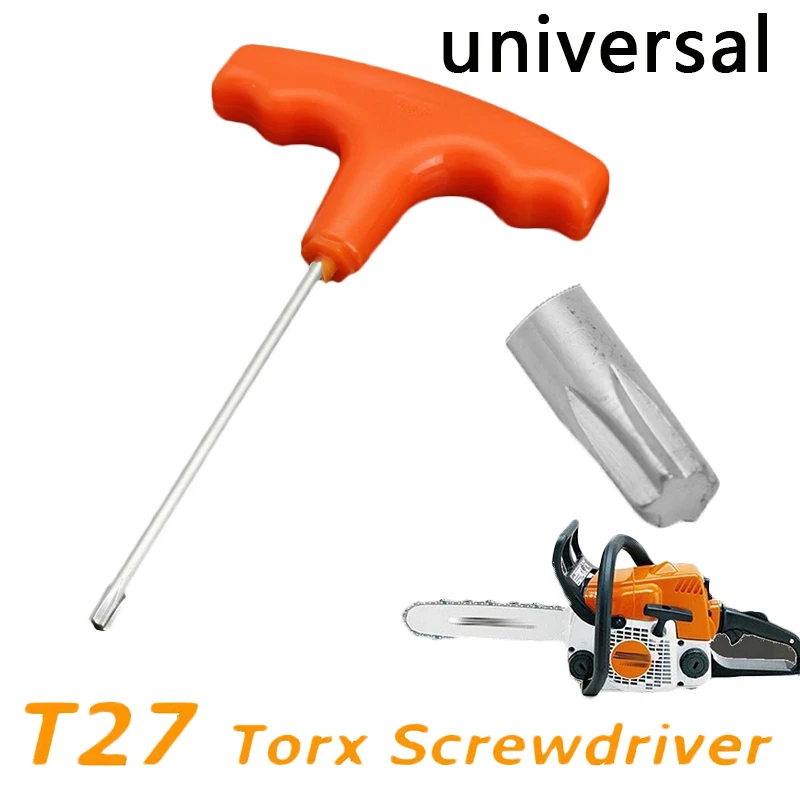 15cm T-Handle T27 Torx Driver Screwdriver For Stihl For Makita # 0812 370 1000 Chainsaw Parts Garden Tools Accessories catdogbear 4pcs m5x20mm m6x16 20mm titanium bolt torx head screw for bicycle v brake screw fitting parts