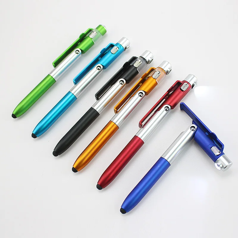 1PC Ballpoint Pen Multifunctional LED Light Folding for Phone Holder Night Reading Homework Student Pen School Stationery