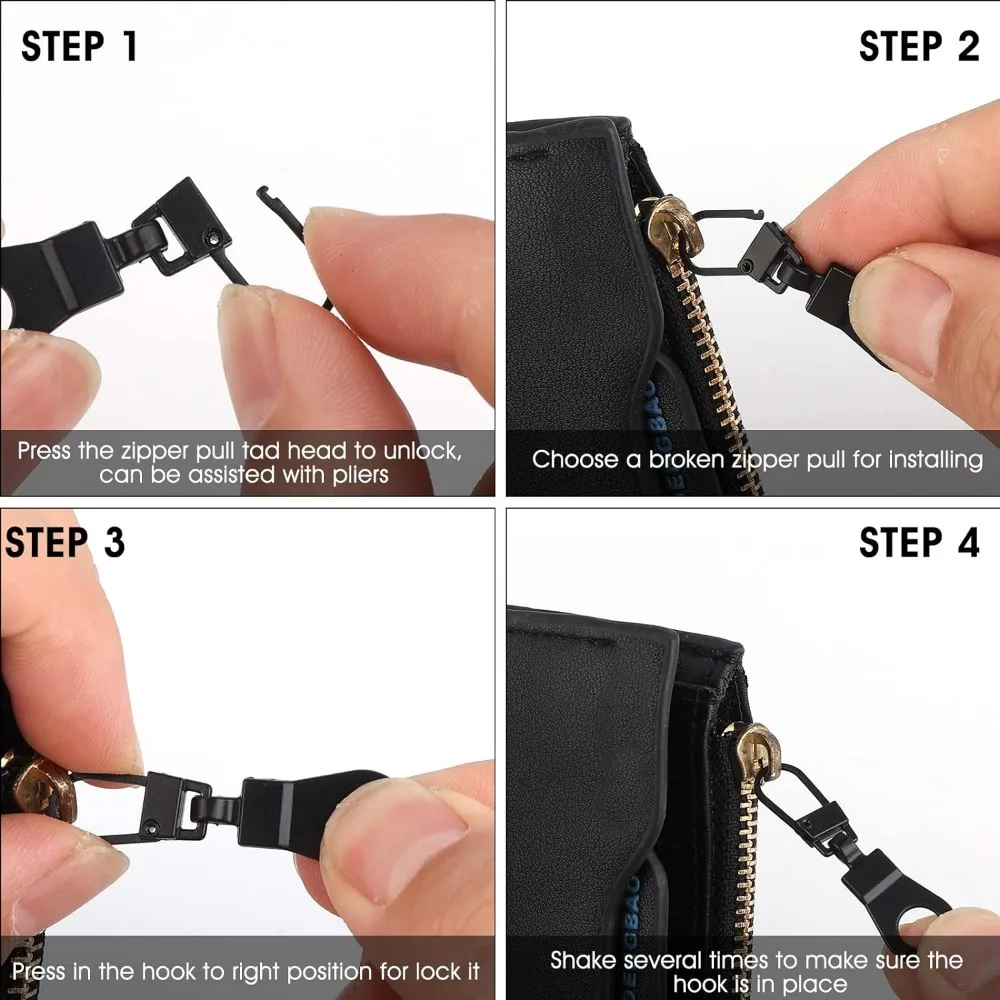 Description Picture 2 of item5PCS Metal Zip Pull Replacement Zipper Sliders Detachable Zipper Tab Repair for Clothing Backpacks Repair Sewing Accessories